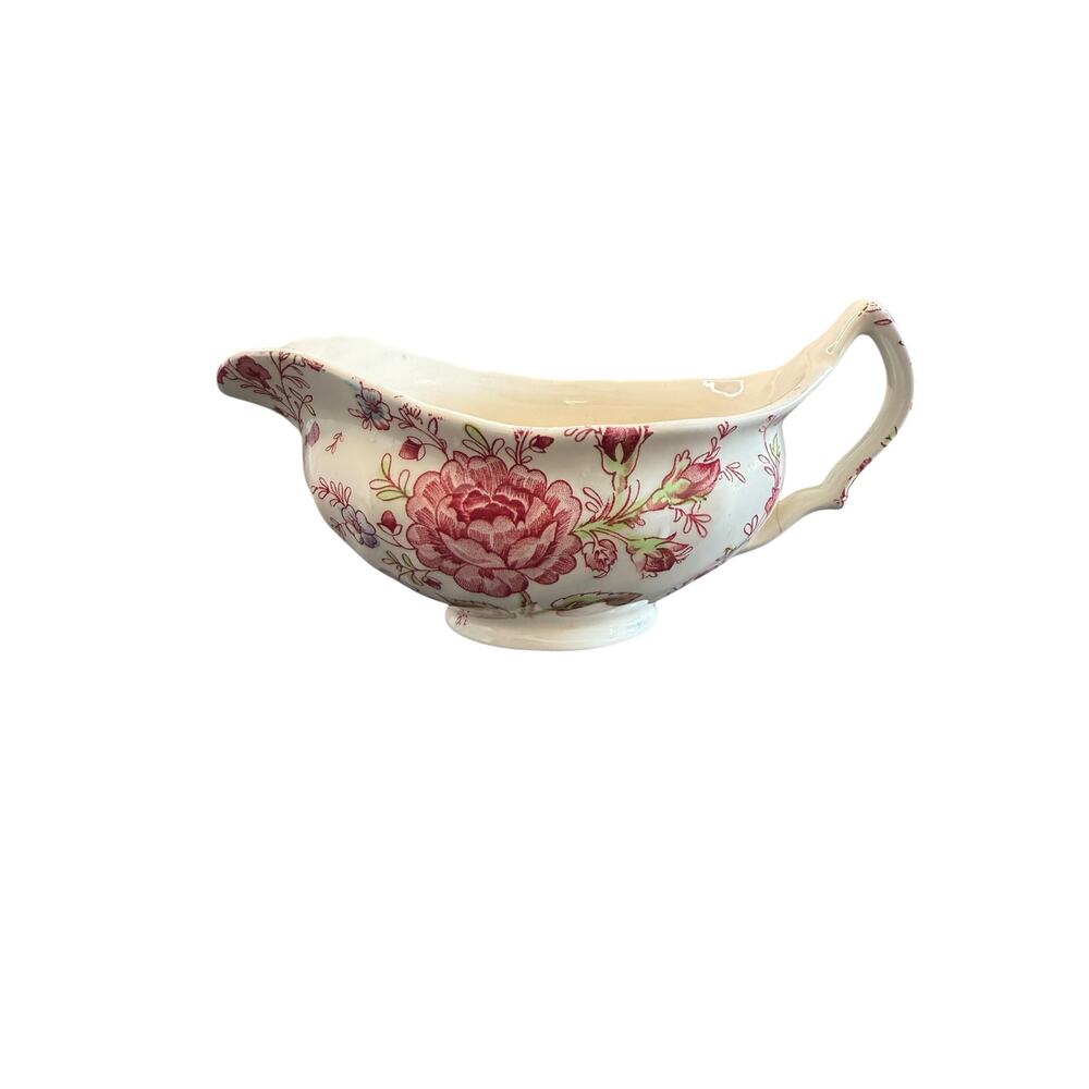 Johnson Brothers VTG‎ Rose Chintz Pink Floral England Gravy Boat No Underplate